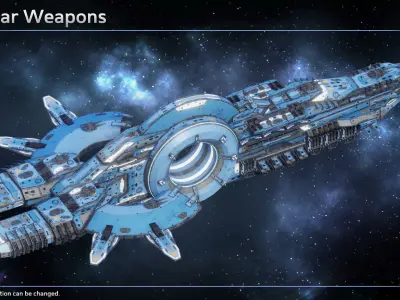 Spaceship Dreadnought Exodus Low-poly 3D model