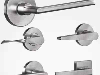 Basic Handles door 6 Materials 3D model