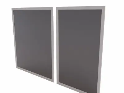 Big window lowpoly 3d model Free low-poly 3D model