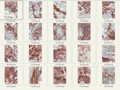 Red marble natural textures set Texture