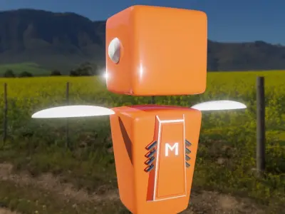 Low Poly Robot orange Free low-poly 3D model