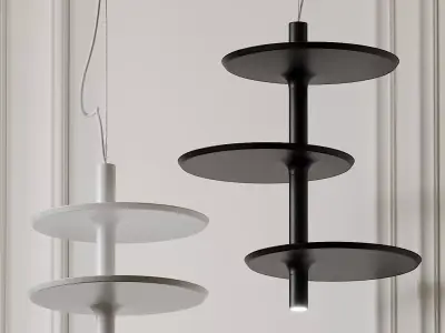 Victoria Pendant by Kundalini Black and White 3D model