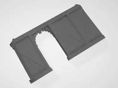 Wooden Wall Door Right 3D print model