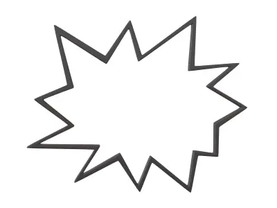 Bursts Symbol V1 003 Low-poly 3D model