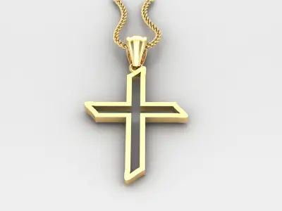 High Cross Pendant Light Gold 18K 4CP019 3D print model