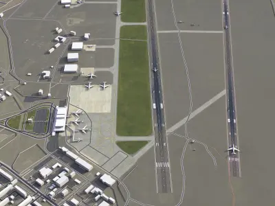  Ulaanbaatar Airport  Low-poly 3D model