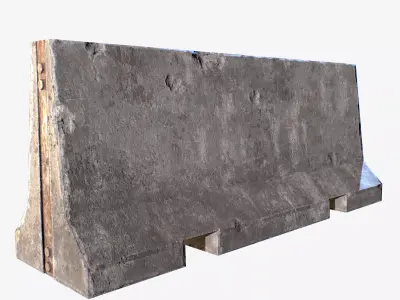 Concrete Barrier Low-poly 3D model