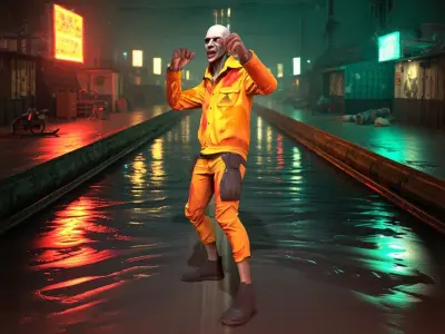 Toxic Industrial Slum Zombie Low-poly 3D model