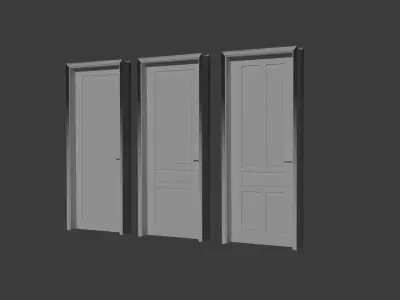 3 Classic 3D Doors  Realistic Architectural and Interior Models  3D model