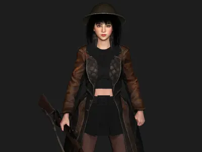 AAA 3D REALISTIC JAPANESE GIRL CHARACTER - MIZUKI THE ADVENTURER Low-poly 3D model