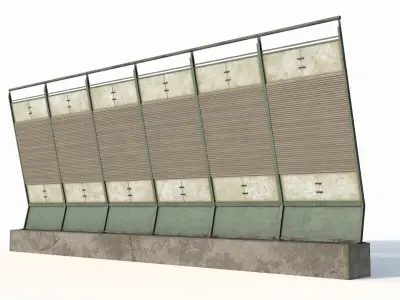 Noise barrier Low-poly 3D model