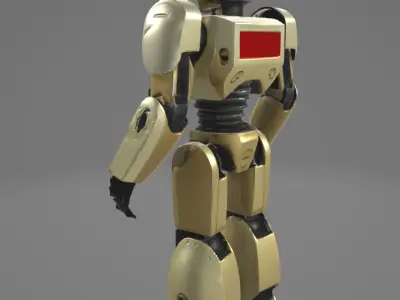 Decorative Futuristic Robot - High-Quality for Renders Low-poly 3D model