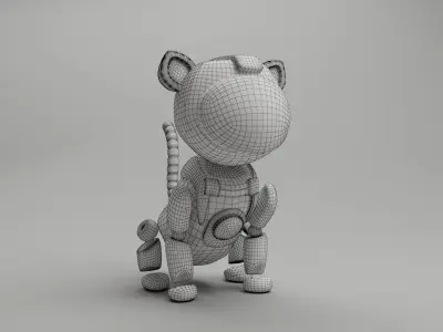 stylized Bot Animals Rigged Low-poly 3D model
