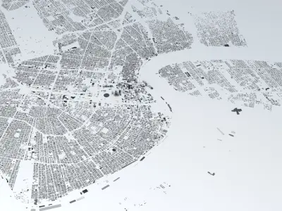 New Orleans Downtown Streets and Buildings 3D model