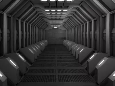 Sci Fi Corridor  3D model 9