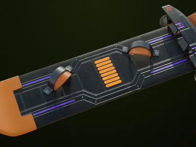 Sci Fi Hoverboard 8 All PBR Unity UE Textures Included Low-poly 3D model