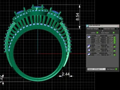 Diamond Ring for Women 3D print model 18