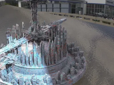 Alien Space Stations sphere 3D model