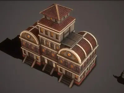 Roman greek Outpost Low-poly 3D model