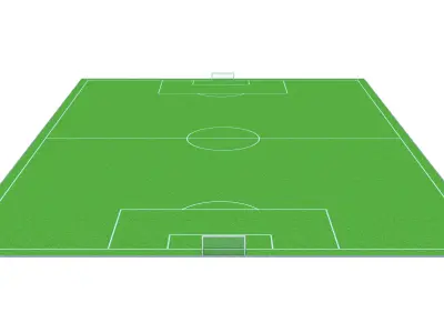 Football field Low-poly 3D model