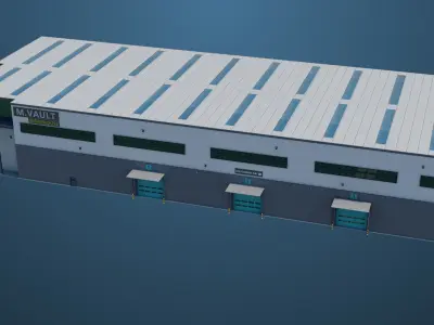 Logistic Cargo Warehouse Interior and Exterior All PBR Textures 3D model