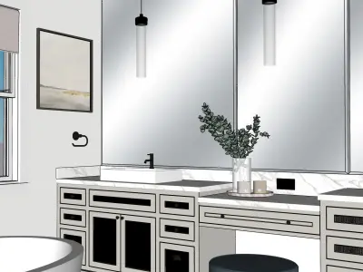 Bathroom floor plan 3D model