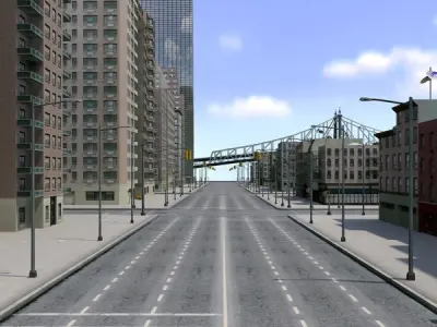 Abstract New York City Cityscape Low-poly 3D model