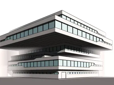 Zaha Hadid Dominion Tower Office Buildings  Low-poly 3D model