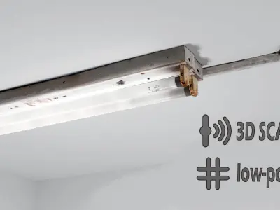Realistic Low-Poly Scanned Tube Light Asset Low-poly 3D model