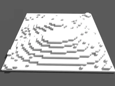 Hill Voxel Low-poly 3D model
