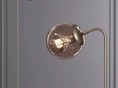 Modo Floor Lamp Bronze and Smoke Glass 3D model
