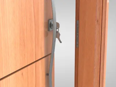 Living Room Door Complete 3D model