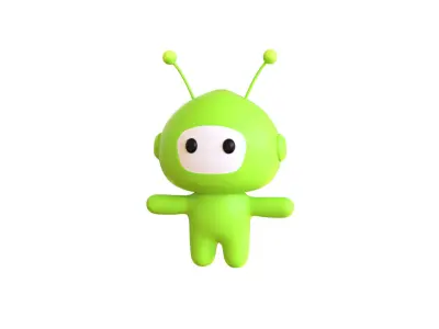 Low-Poly Character004 Alien Mascot Animated Low-poly 3D model