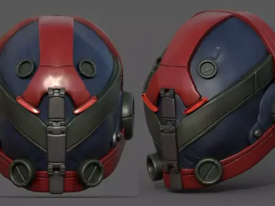 Helmet military Scifi futuristic technology  Low-poly 3D model buy
