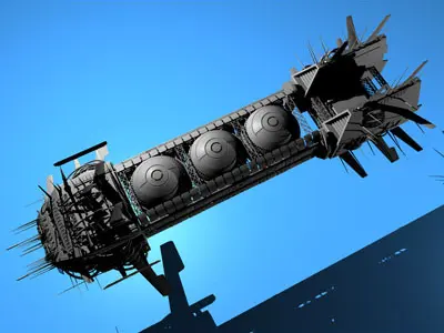Porcupine spaceship 3D model