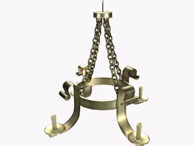Medieval Chandelier V02 Low-poly 3D model