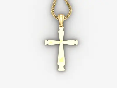 Light Gold 18K Cross Pendant 1CP057 3D print model