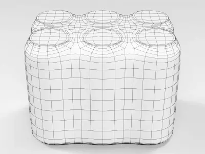 6 Pack 440ml cans in a plastic shrinkwrap 3D model