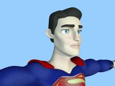 Superman Low-poly 3D model