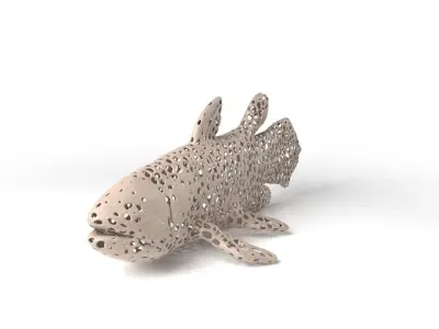 Coelacanth Voronoi Low-poly 3D model