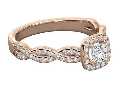 Women Light Weight Solitare Diamond Wedding Ring   4 Free 3D print model