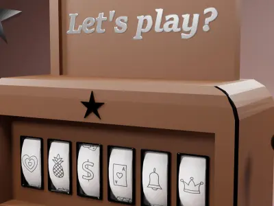 Low poly slot machine 1 Low-poly 3D model