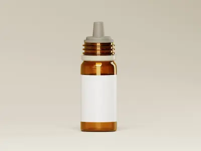Amber Cosmetic or Medicine Bottle 3D Model Low-poly 3D model