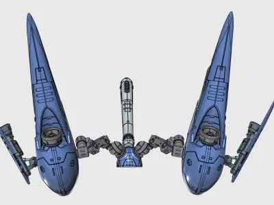 GERBERA WINGS MECHA MODEL CUSTOM BACKPAK SET 3D print model