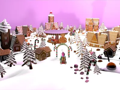 Gingerbread Village V2 icecream man 3D model