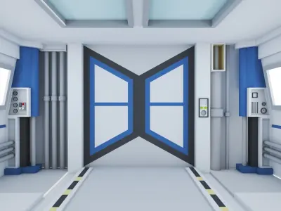 Sci-Fi Corridor- 02- High detail 3d models 3D model