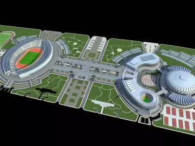 Jinan Olympic Sports Center East Lotus West Willow 3D model