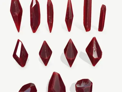 Crystal Set of crystals Low-poly 3D model