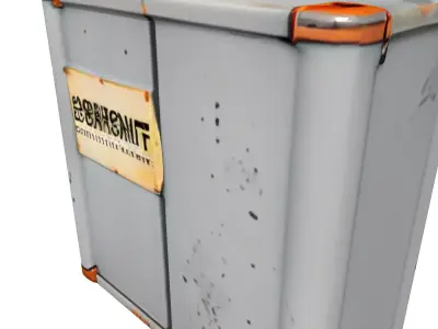 Weathered Industrial SciFi Container Low-poly 3D model
