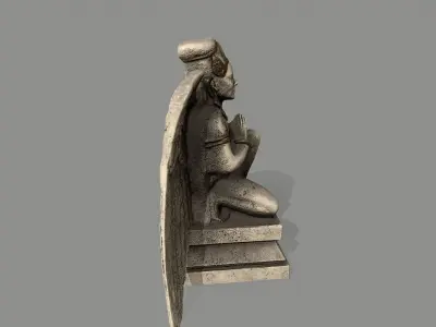 Angel egyptian statue with wings Low-poly 3D model buy